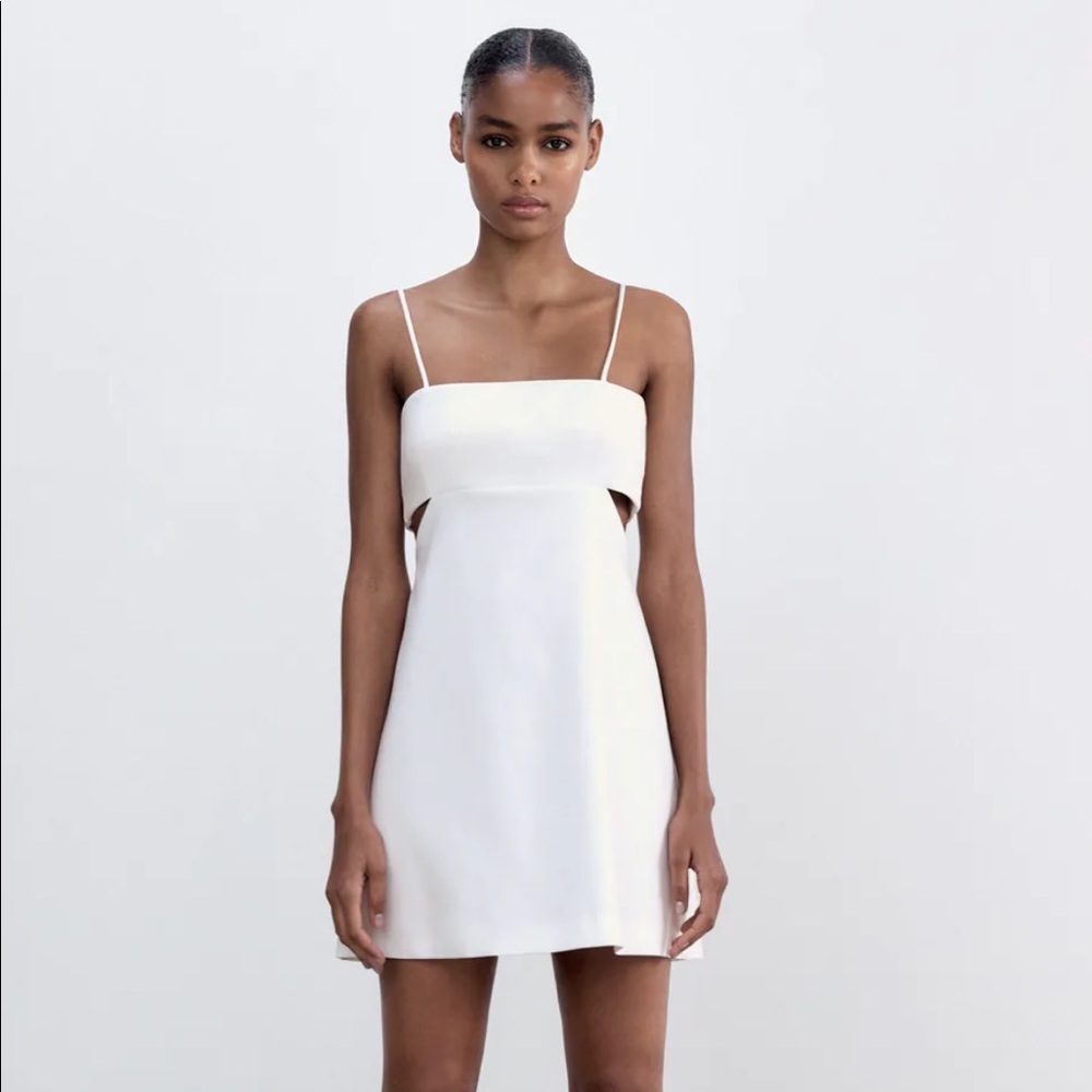 NWT ZARA white cutout mini dress SIZE SMALL
